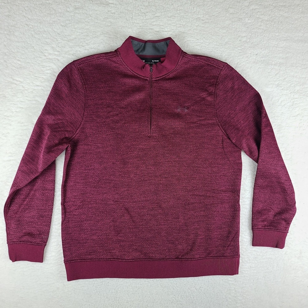 Under Armour Storm Sweater Men XL Magenta Purple Loose Coldgear Performance Golf